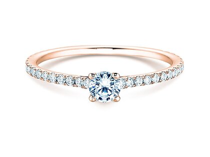 Engagement ring Pure Diamond in 9K rosé gold with diamonds 0.54ct G/SI