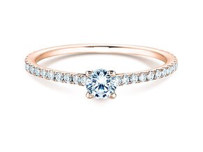 Engagement ring Pure Diamond in 9K rosé gold with diamonds 0.54ct G/SI