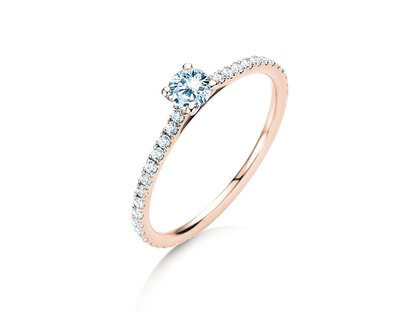 Engagement ring Pure Diamond in 9K rosé gold with diamonds 0.54ct G/SI