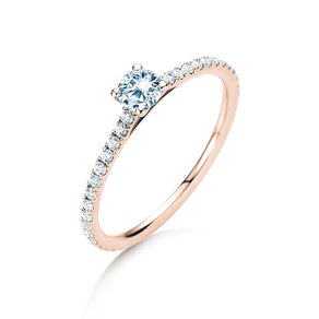 Engagement ring Pure Diamond in 9K rosé gold with diamonds 0.54ct G/SI