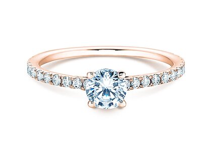 Engagement ring Pure Diamond in 18K rosé gold with diamonds 0.92ct G/SI