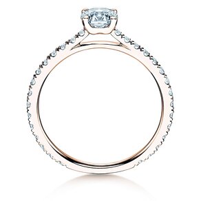 Engagement ring Pure Diamond in 18K rosé gold with diamonds 0.92ct G/SI