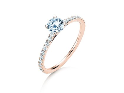 Engagement ring Pure Diamond in 18K rosé gold with diamonds 0.92ct G/SI