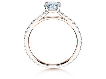 Engagement ring Pure Diamond in 18K rosé gold with diamonds 1.17ct G/SI