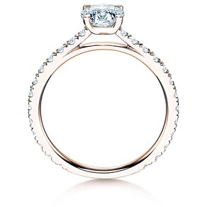 Engagement ring Pure Diamond in 18K rosé gold with diamonds 1.17ct G/SI