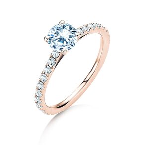 Engagement ring Pure Diamond in 18K rosé gold with diamonds 1.17ct G/SI