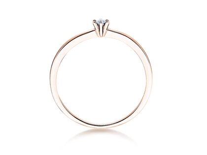 Engagement ring Classic Petite in 14K rosé gold with diamond 0.13ct G/SI