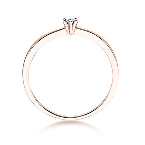 Engagement ring Classic Petite in 14K rosé gold with diamond 0.13ct G/SI