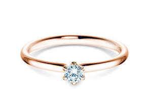 Engagement ring Classic 6 in 14K rosé gold with lab-grown diamond 0.15ct E/VS