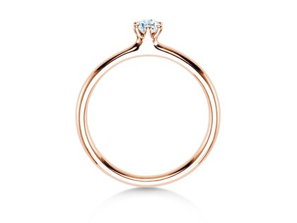 Engagement ring Classic 6 in 14K rosé gold with lab-grown diamond 0.15ct E/VS