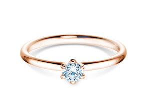 Engagement ring Classic 6 in 14K rosé gold with diamond 0.20ct G/IF