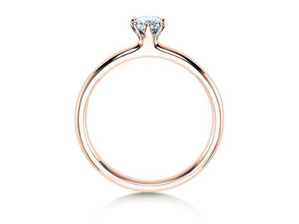 Engagement ring Classic 6 in 14K rosé gold with diamond 0.20ct G/IF