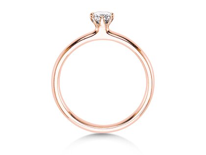 Engagement ring Classic 6 in 14K rosé gold with diamond 0.20ct G/IF