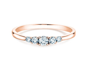 Engagement ring 5 Diamonds in rose gold