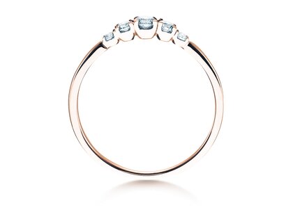 Engagement ring 5 Diamonds in rose gold