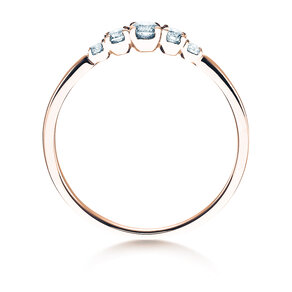 Engagement ring 5 Diamonds in rose gold