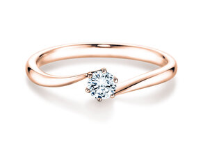 Engagement ring Devotion in 18K rosé gold with diamond 0.10ct G/SI
