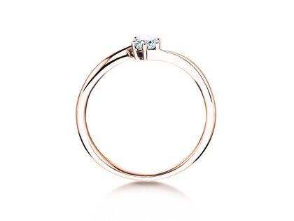 Engagement ring Devotion in 18K rosé gold with diamond 0.10ct G/SI