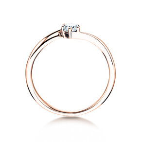 Engagement ring Devotion in 18K rosé gold with diamond 0.10ct G/SI