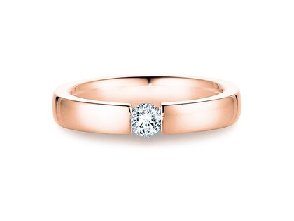 Engagement ring Infinity in 9K rosé gold with diamond 0.25ct H/SI