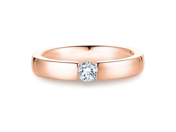 Engagement ring Infinity in 9K rosé gold with diamond 0.20ct H/SI