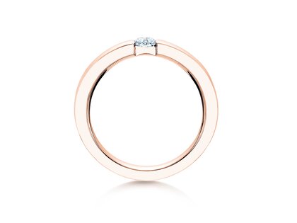 Engagement ring Infinity in 18K rosé gold with diamond 0.30ct H/SI