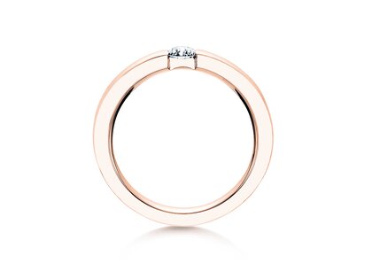 Engagement ring Infinity in 9K rosé gold with diamond 0.25ct H/SI