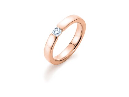 Engagement ring Infinity in 18K rosé gold with diamond 0.30ct H/SI
