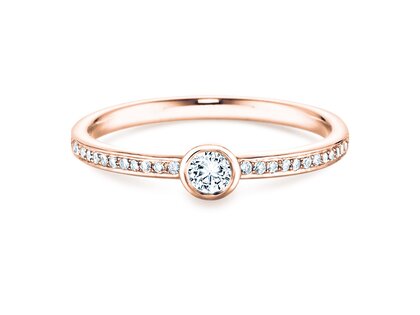 Engagement ring Eternal Pavé in 14K rosé gold with diamonds 0.25ct G/SI