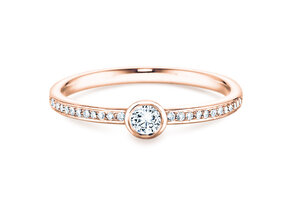 Engagement ring Eternal Pavé in 14K rosé gold with diamonds 0.25ct G/SI