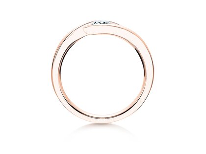 Engagement ring Twist in 9K rosé gold with diamond 0.03ct