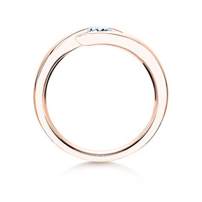 Engagement ring Twist in 9K rosé gold with diamond 0.03ct