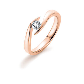 Engagement ring Twist in 9K rosé gold with diamond 0.03ct