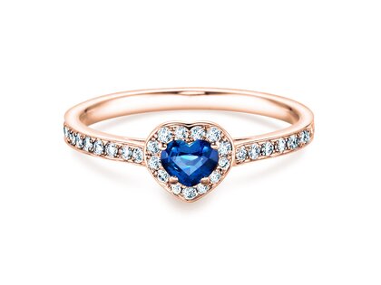 Engagement ring Heart Saphir in rose gold