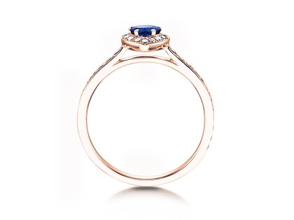 Engagement ring Heart Saphir in rose gold