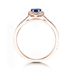 Engagement ring Heart Saphir in rose gold