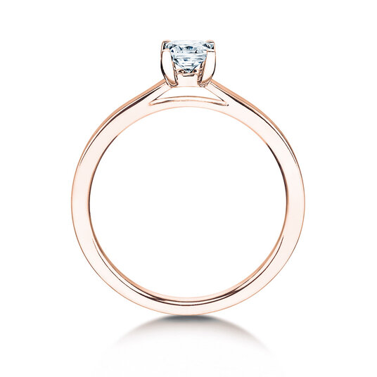 Engagement ring Princess in 9K rosé gold with lab-grown diamond 0.15ct