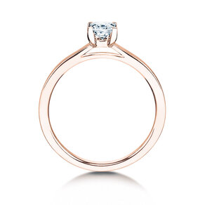 Engagement ring Princess in 9K rosé gold with diamond 0.15ct G/SI