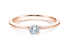 Engagement ring Delight in 14K rosé gold with diamond 0.20ct H/SI