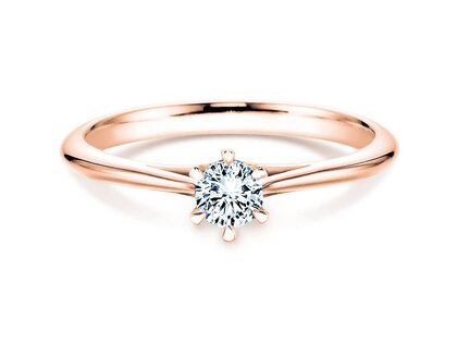 Engagement ring Heaven 6 in 18K rosé gold with lab-grown diamond 0.25ct E/VS