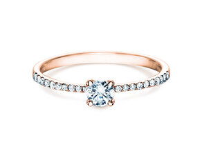 Engagement ring Grace in 18K rosé gold with diamonds 0.70ct G/SI