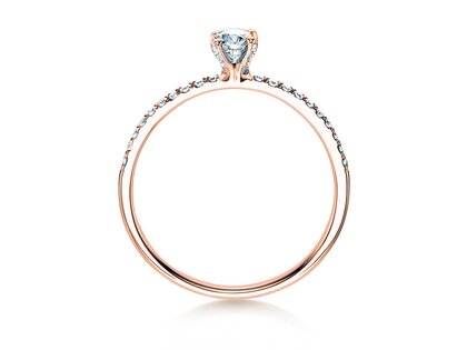 Engagement ring Grace in 18K rosé gold with diamonds 0.70ct G/SI