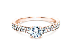 Engagement ring Claire in 18K rosé gold with diamonds 0.70ct G/SI