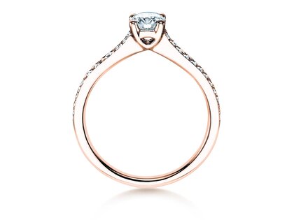 Engagement ring Claire in 18K rosé gold with diamonds 0.70ct G/SI