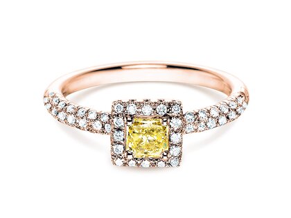 Engagement ring Sophie in 18K rosé gold with diamonds 1.02ct