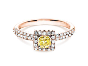 Engagement ring Sophie in 18K rosé gold with diamonds 1.02ct