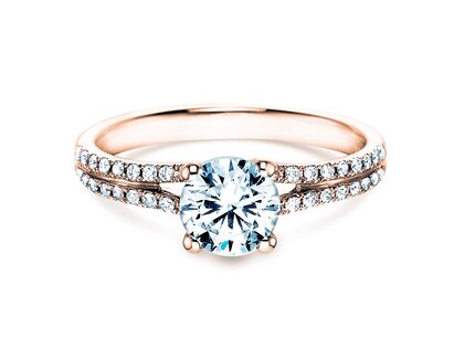 Engagement ring Dynasty in 18K rosé gold with diamonds 1.27ct G/SI