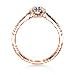 Engagement ring Halo Petite in 18K rosé gold with diamonds 0.50ct G/SI