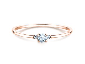 Engagement ring  in 9K rosé gold with diamonds 0.10ct G/SI