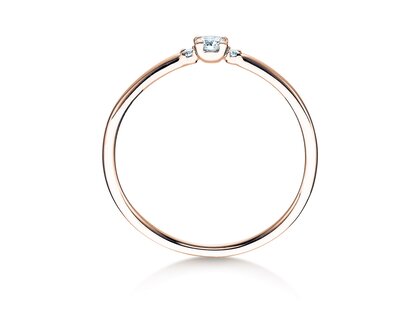 Engagement ring  in 9K rosé gold with diamonds 0.10ct G/SI